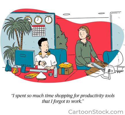 Cartoon - BEING BUSY IS NOT ALWAYS BEING PRODUCTIVE...
